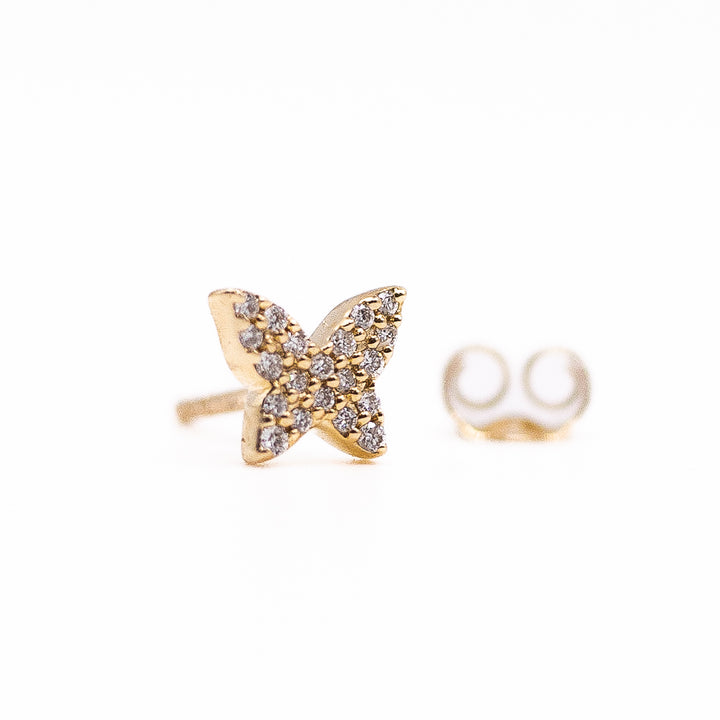 .07ct 14K DIAMOND BUTTERFLY STUD - Kingfisher Road - Online Boutique