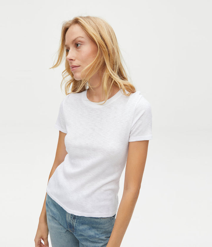 CORA CROPPED BABY TEE - WHITE