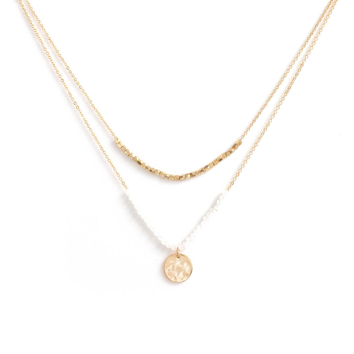 SIMPLE ACCENTS DOUBLE LAYER NECKLACE - Kingfisher Road - Online Boutique