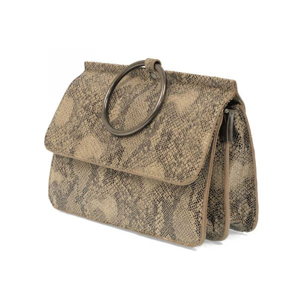 PYTHON ARIA RING BAG-NATURAL - Kingfisher Road - Online Boutique