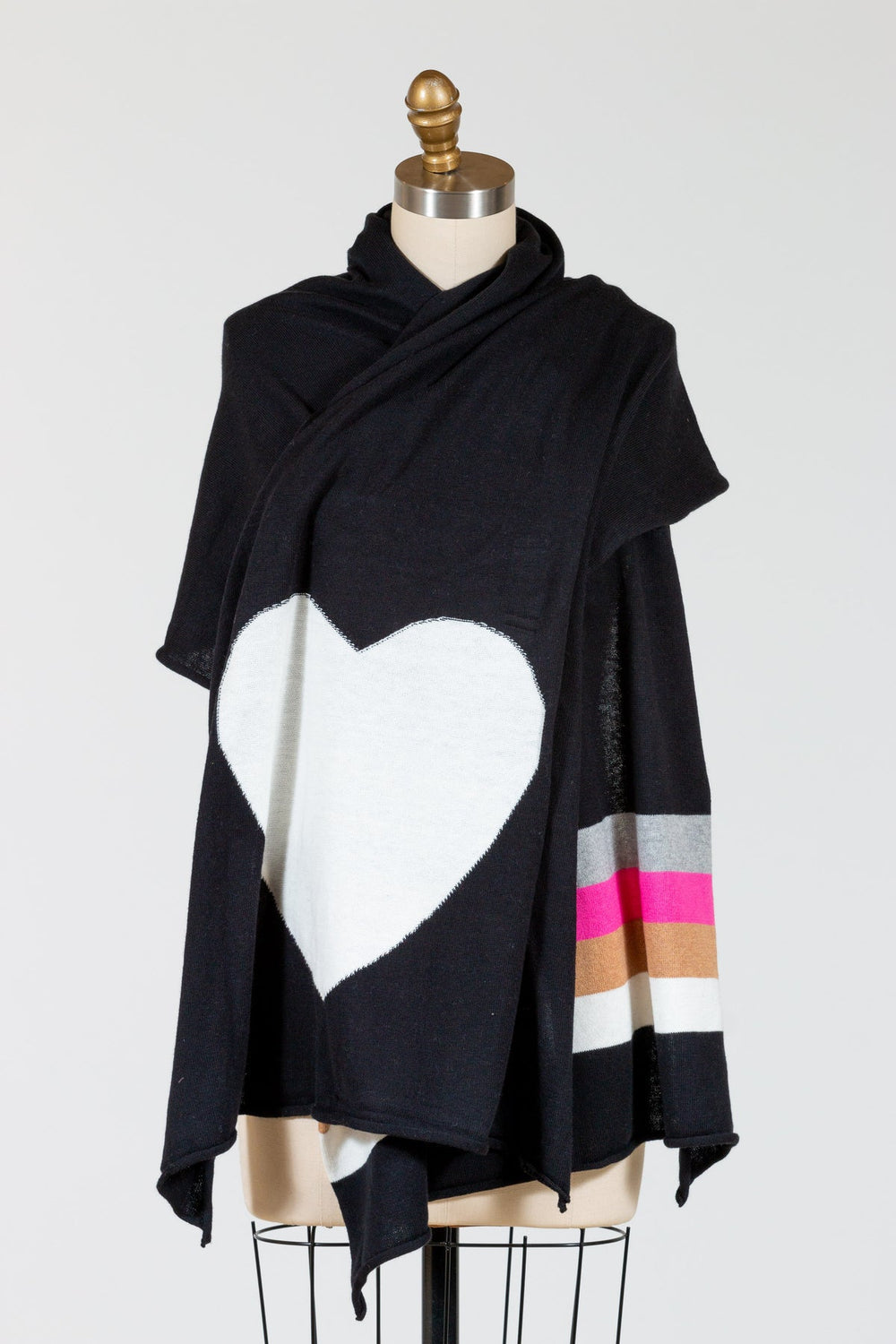 WRAP HEART SCARF - BLACK - Kingfisher Road - Online Boutique