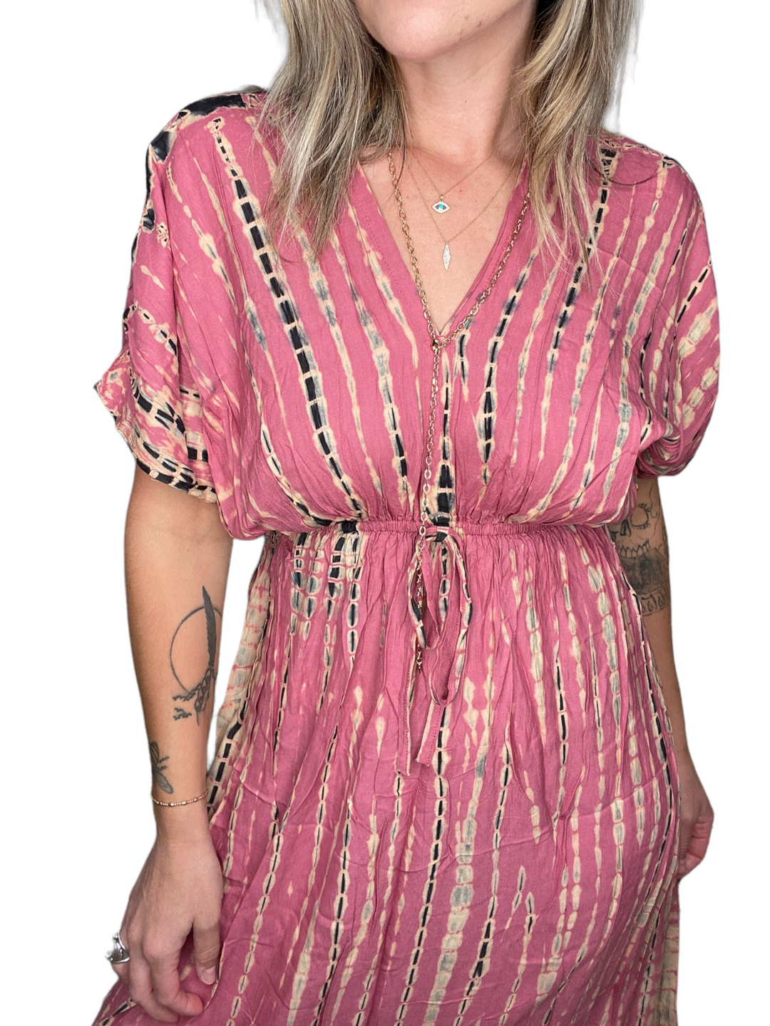 MAXI BUTTERFLY DRESS - BLUSH SHIBORI - Kingfisher Road - Online Boutique