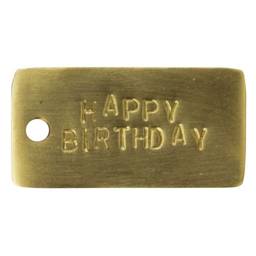 HAPPY BIRTHDAY BRASS TAG - Kingfisher Road - Online Boutique