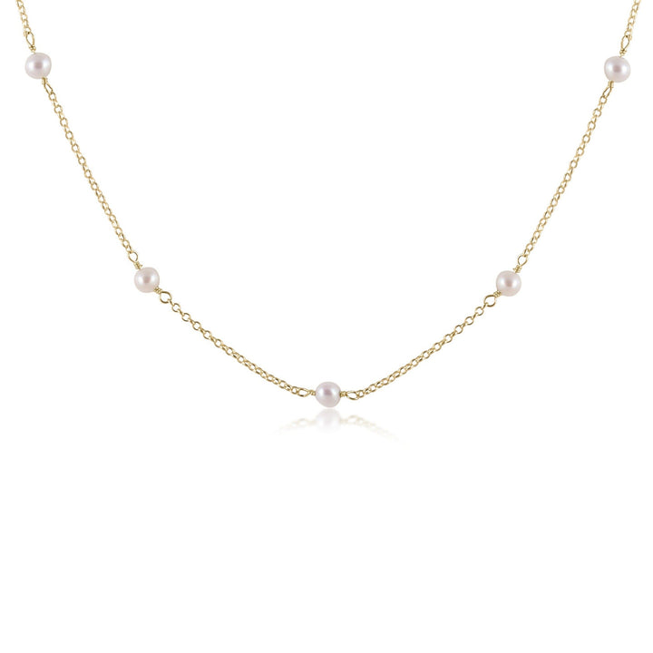 17" 3 MM PEARL SIMPLICITY GOLD CHAIN - Kingfisher Road - Online Boutique