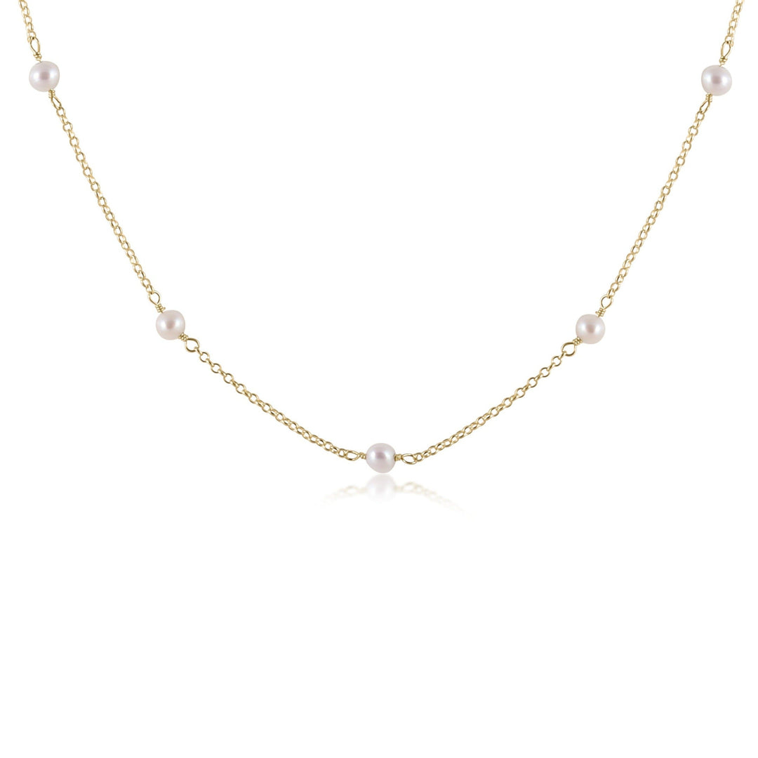 17" 4 MM PEARL SIMPLICITY GOLD CHAIN - Kingfisher Road - Online Boutique