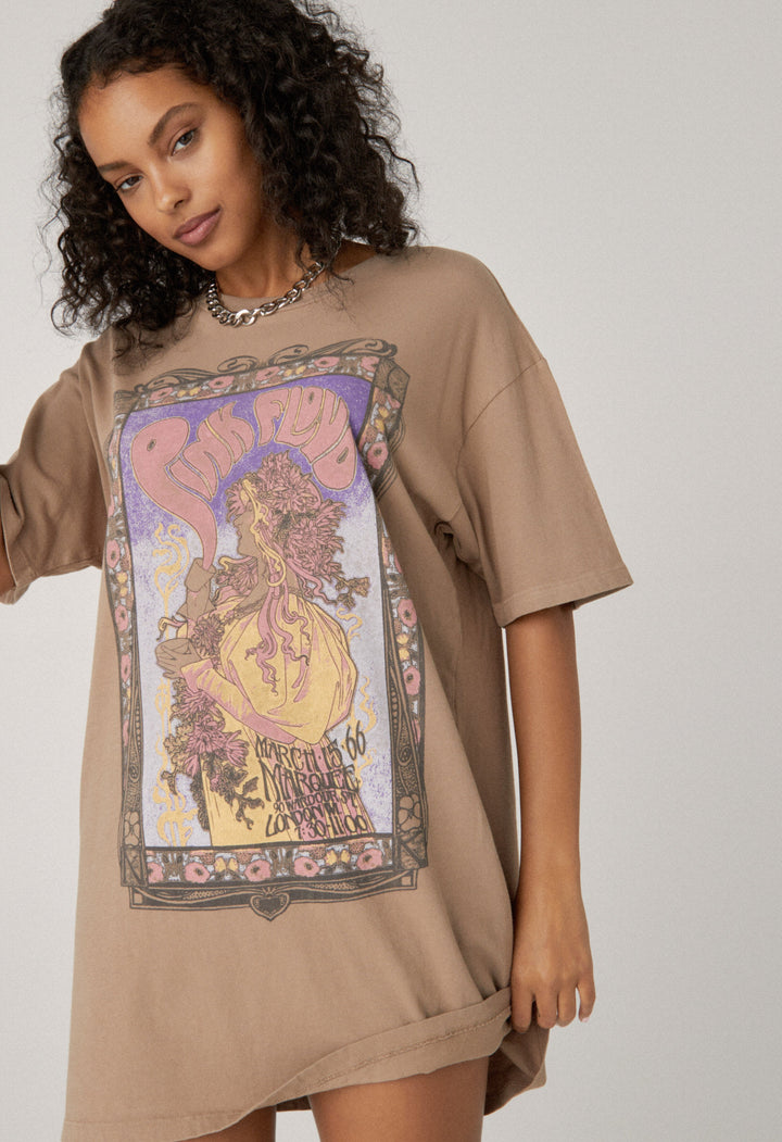 PINK FLOYD '66 POSTER T-SHIRT DRESS - Kingfisher Road - Online Boutique