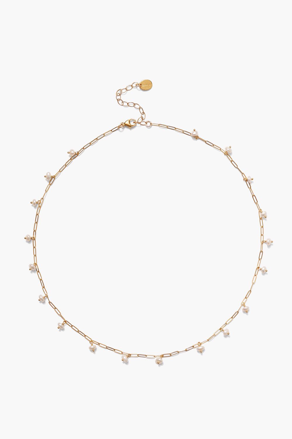 WHITE PEARL SCATTER BEADED CHAIN NECKLACE - Kingfisher Road - Online Boutique