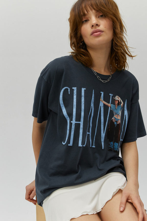 SHANIA BOOTS BEEN UNDER MERCH TEE-VINTAGE BLACK - Kingfisher Road - Online Boutique