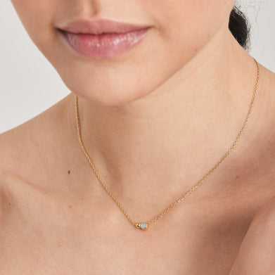 ORB AMAZONITE PENDANT NECKLACE-GOLD - Kingfisher Road - Online Boutique