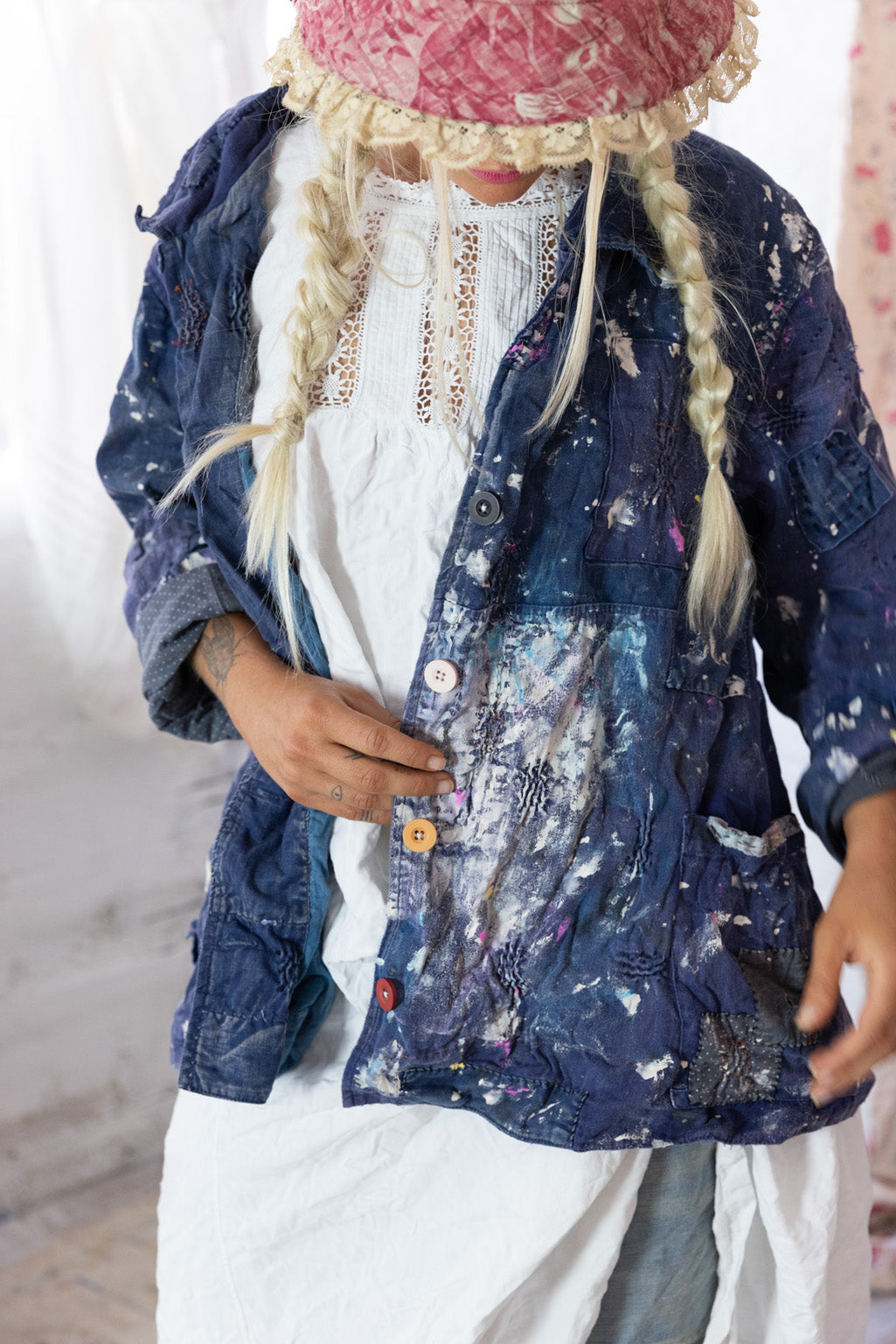 PAINT SPLATTER CROP TANCY COAT-WORKWEAR - Kingfisher Road - Online Boutique