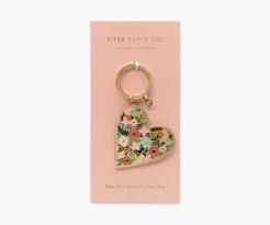 Floral Heart Enamel Keychain - Kingfisher Road - Online Boutique