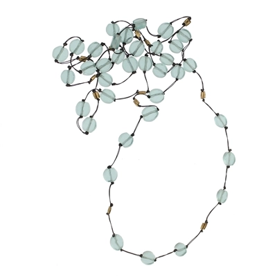 SEAGLASS DISK FISHING LINE  NECKLACE - Kingfisher Road - Online Boutique