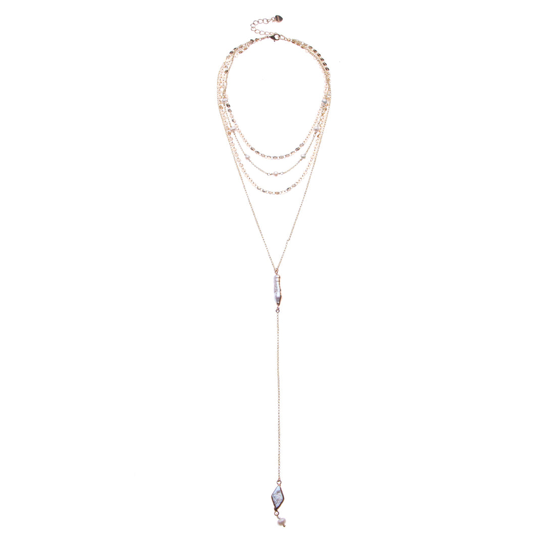 4 LAYER MULTI CHAIN LARIAT NECKLACE - Kingfisher Road - Online Boutique