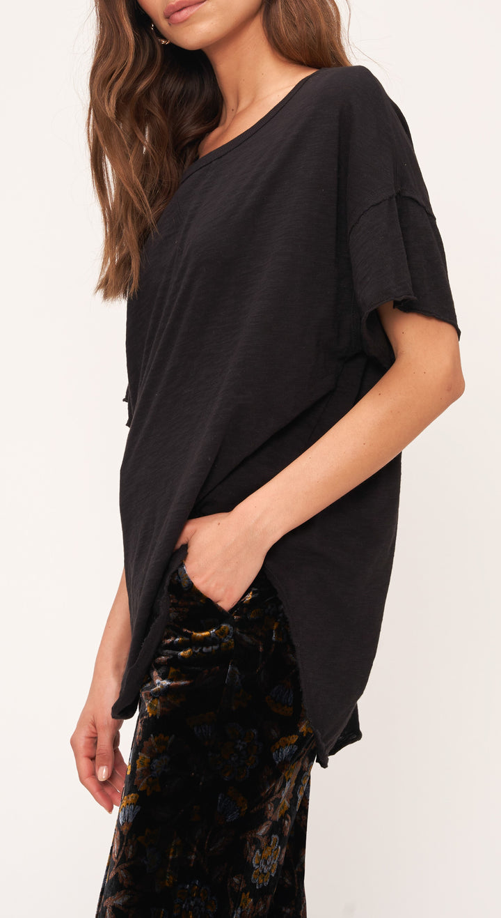 BLACK HAVE IT ALL SLUB TEE - Kingfisher Road - Online Boutique