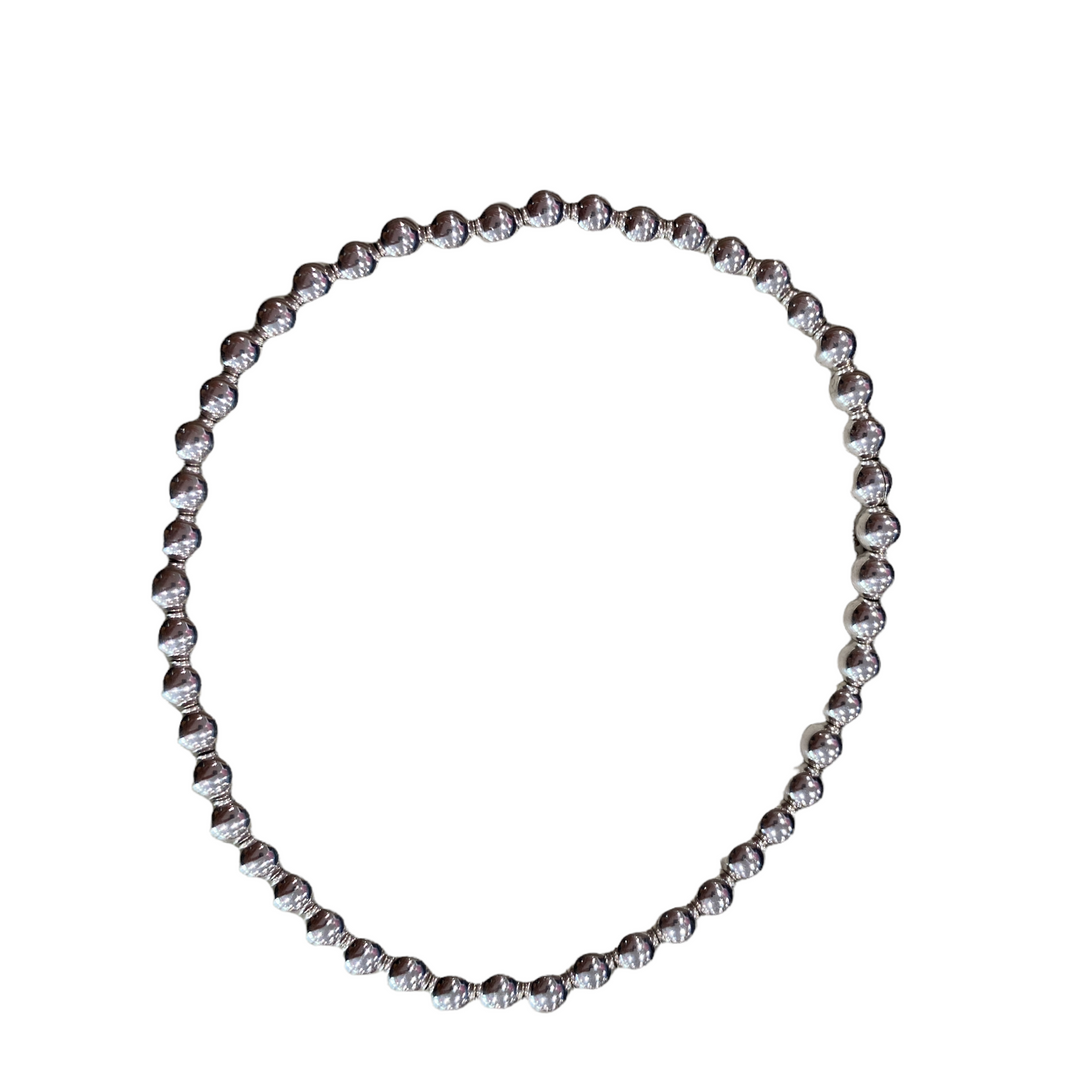 SILVER 4mm CLASSIC BEAD BRACELET - Kingfisher Road - Online Boutique