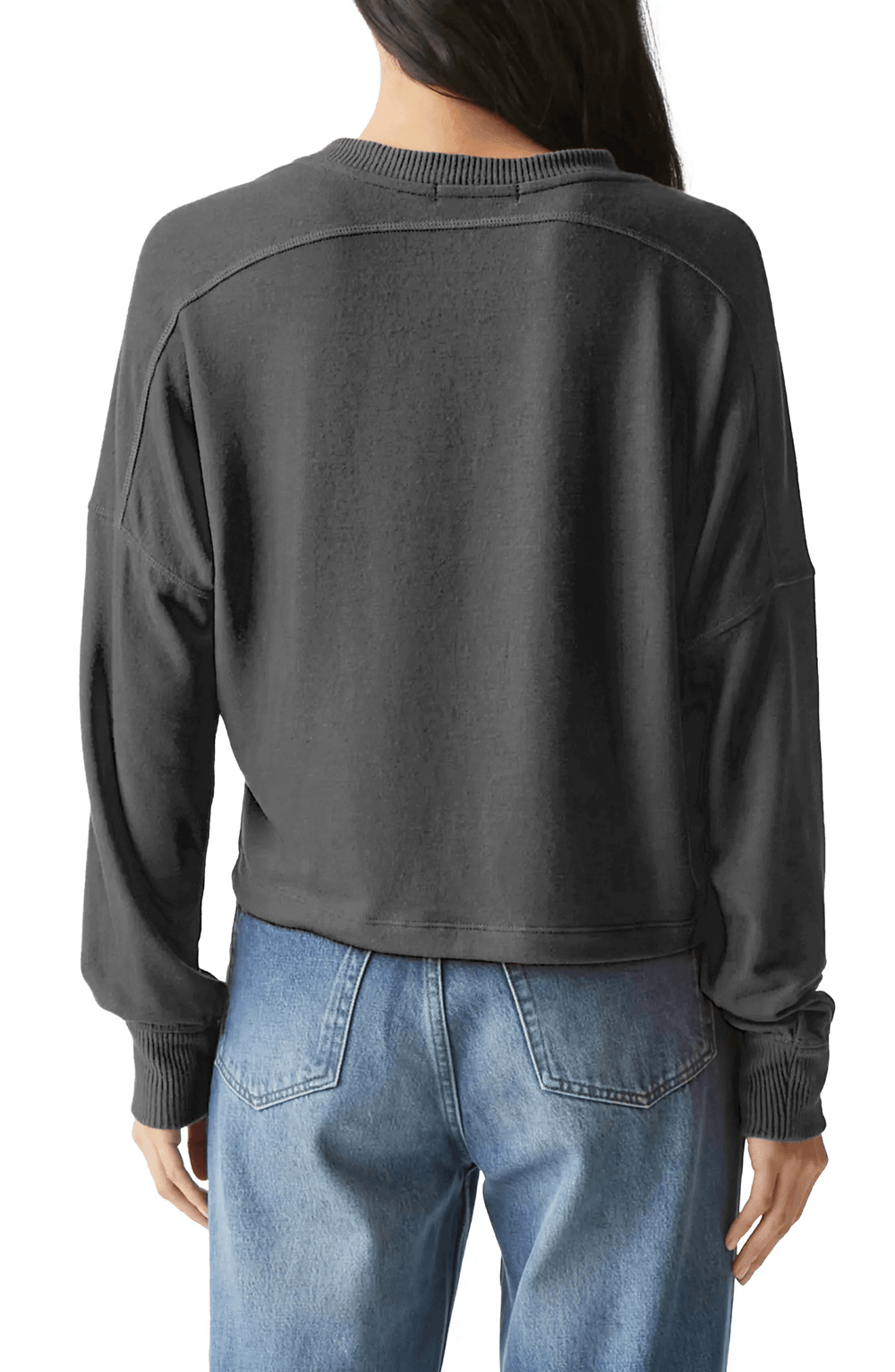 VIC RELAXED V-NECK PULLOVER-CHARCOAL - Kingfisher Road - Online Boutique