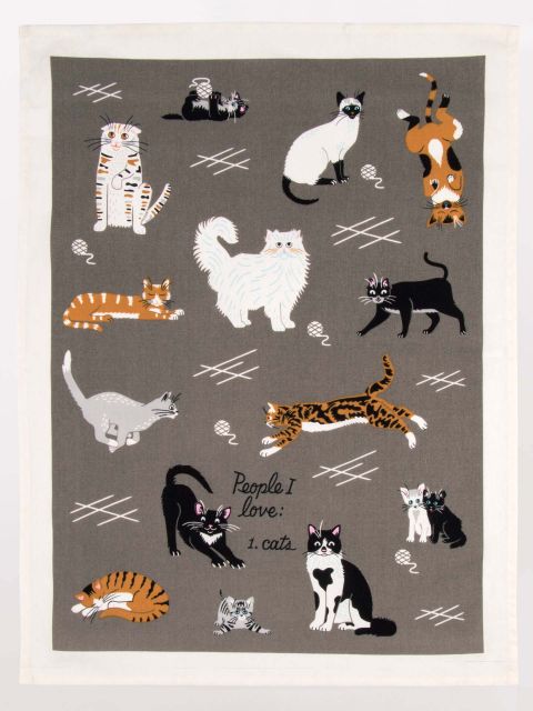 People I Love: Cats Dish Towel - Kingfisher Road - Online Boutique