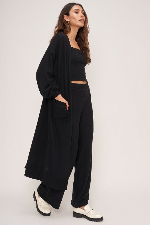 DREAMSCAPE COZY MAXI CARDI-BLACK - Kingfisher Road - Online Boutique
