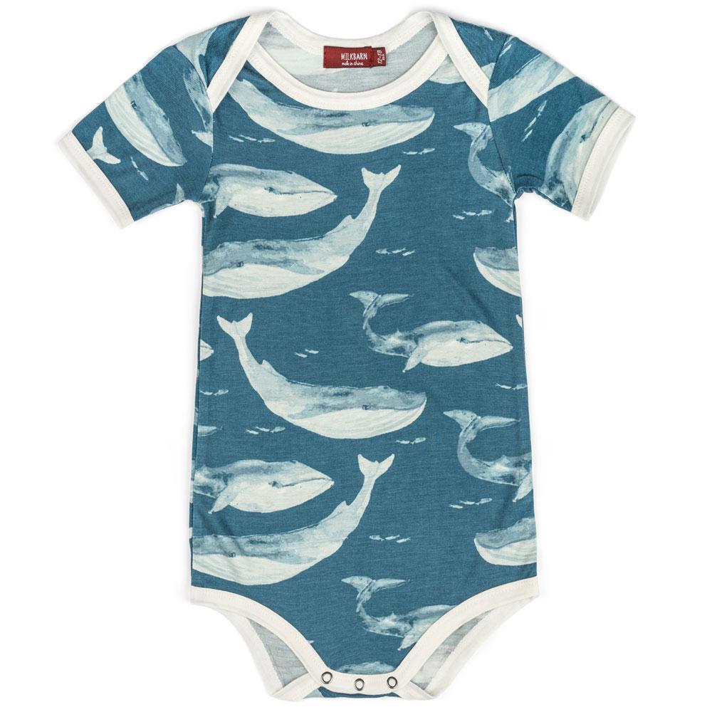 BLUE WHALE BAMBOO ONESIE - Kingfisher Road - Online Boutique