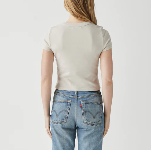 MIMI CROPPED TEE - CEMENT - Kingfisher Road - Online Boutique