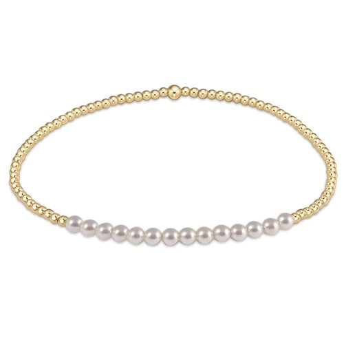2MM GOLD BLISS BEAD BRACELET-PEARL - Kingfisher Road - Online Boutique