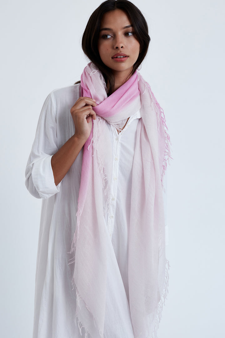 DIP DYE SCARF WITH FRINGE - FUSHCIA PINK - Kingfisher Road - Online Boutique