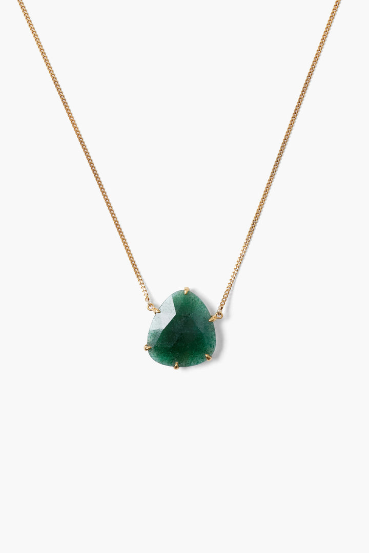 INDIAN AVENTURINE PRONG SET NECKLACE - Kingfisher Road - Online Boutique