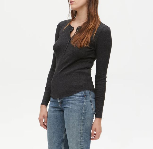REGAN THERMAL HENLEY - CHARCOAL - Kingfisher Road - Online Boutique