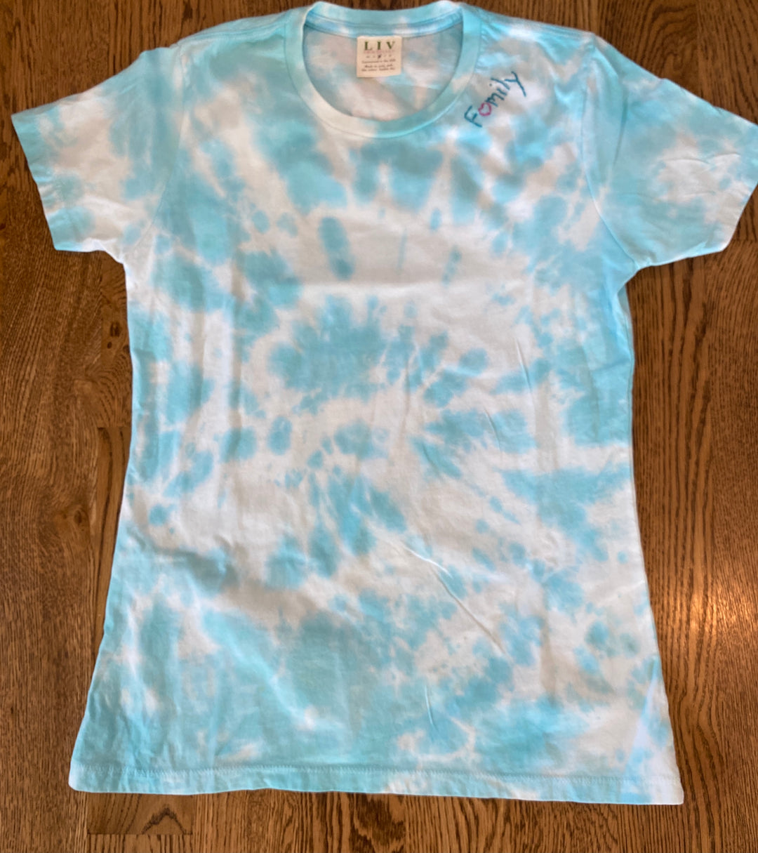 TURQUOISE TIE DYE TEE/PINK HEART - Kingfisher Road - Online Boutique