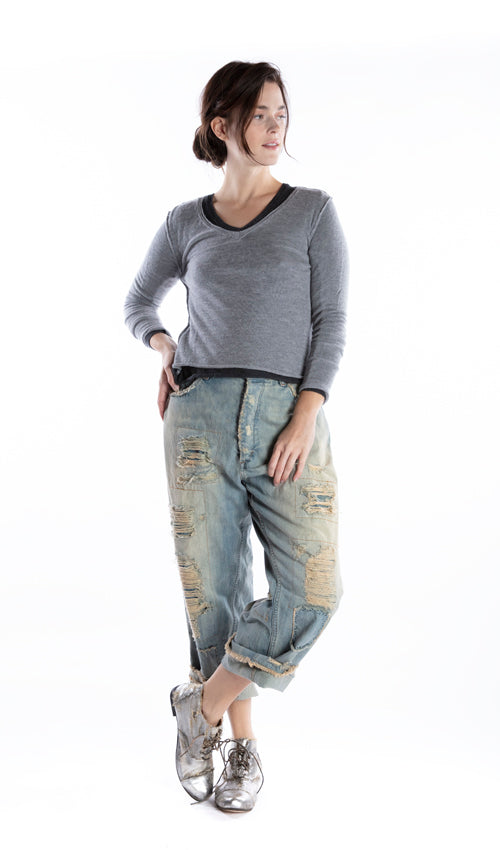 CASHMERE VNECK LONGSLEEVE-GRAY - Kingfisher Road - Online Boutique