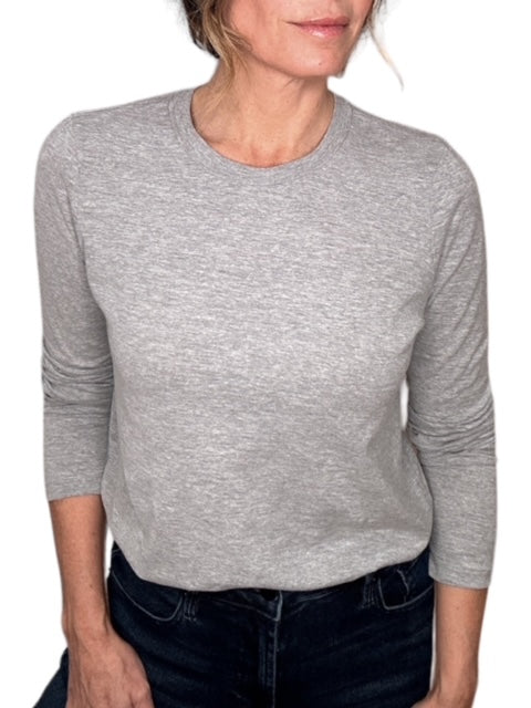 CLARISSA LONG SLEEVE TEE-HEATHER GREY - Kingfisher Road - Online Boutique