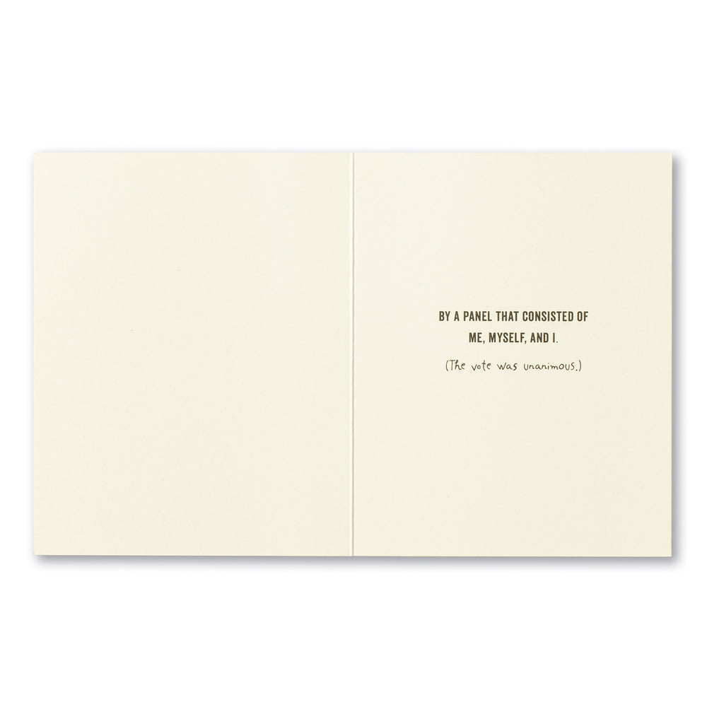 "Voted Best Person" Thank You Card - Kingfisher Road - Online Boutique