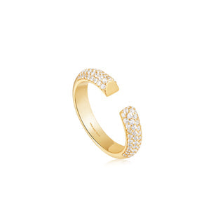 PAVE ADJUSTABLE DOME RING-GOLD - Kingfisher Road - Online Boutique