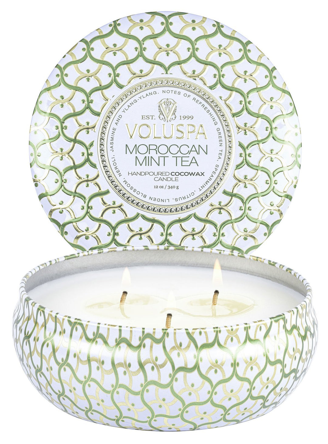 MOROCCAN MINT 3 WICK TIN CANDLE - Kingfisher Road - Online Boutique