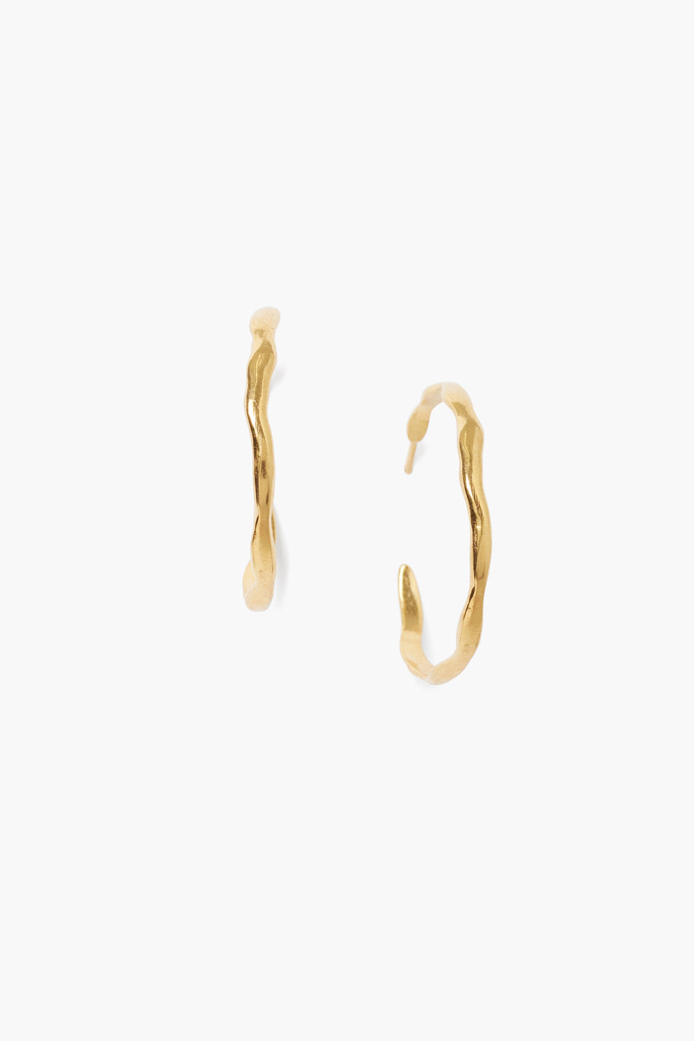 YELLOW GOLD WAVY HOOP EARRING - Kingfisher Road - Online Boutique