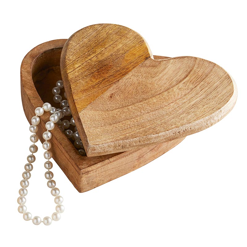 WOODEN HEART BOX - LARGE - Kingfisher Road - Online Boutique