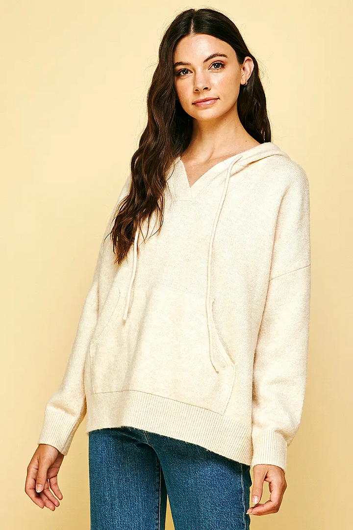 CREAM HOODED PULLOVER - Kingfisher Road - Online Boutique