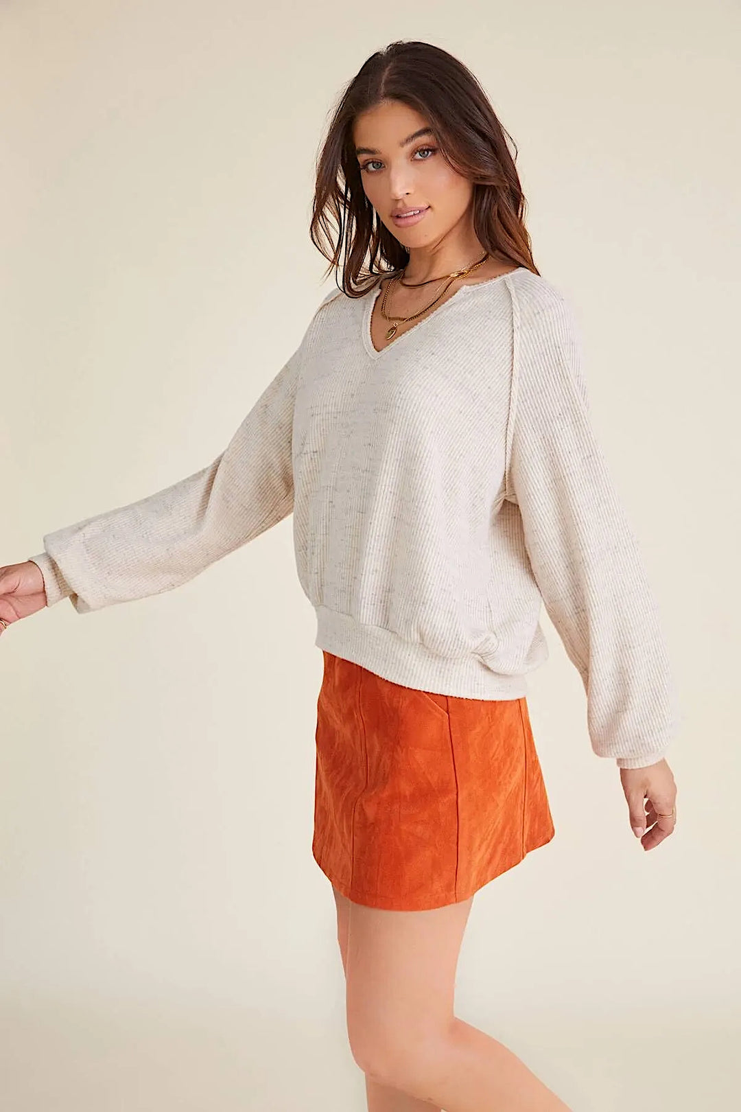 FOLEY COZY RIBBED NOTCH NECK - Kingfisher Road - Online Boutique