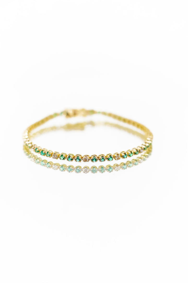 .83ct EMERALD AND .41 DIAMOND  TENNIS BRACELET - Kingfisher Road - Online Boutique