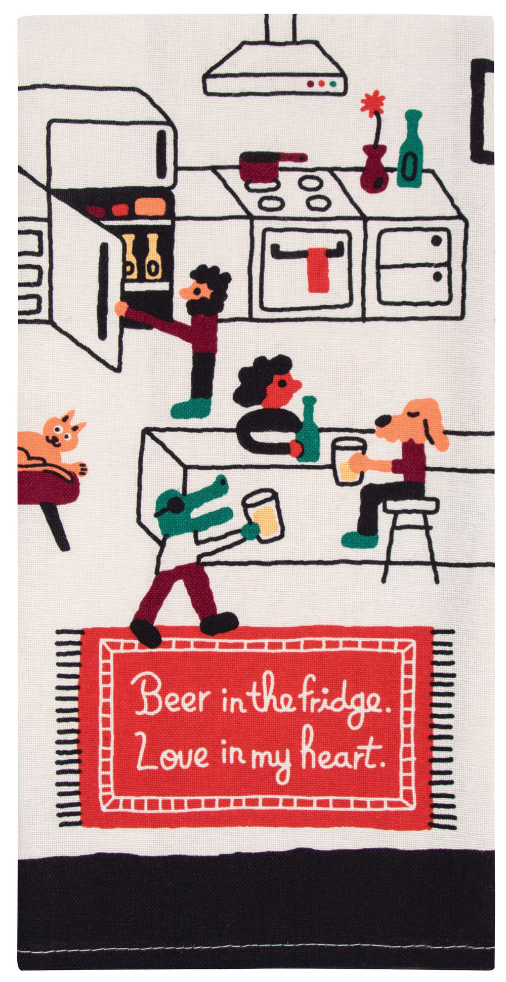 BEER IN THE FRIDGE. LOVE IN MY HEART DISH TOWEL - Kingfisher Road - Online Boutique