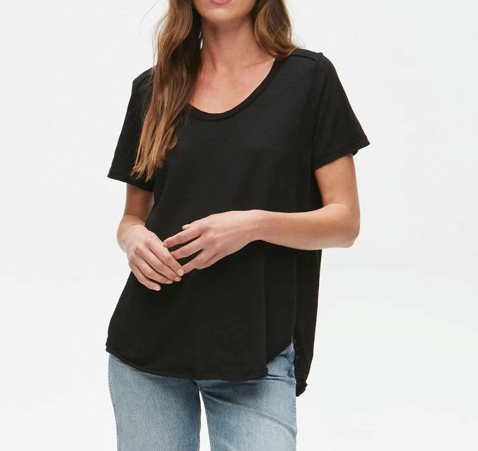 LILY SCOOP NECK TUNIC - BLACK - Kingfisher Road - Online Boutique