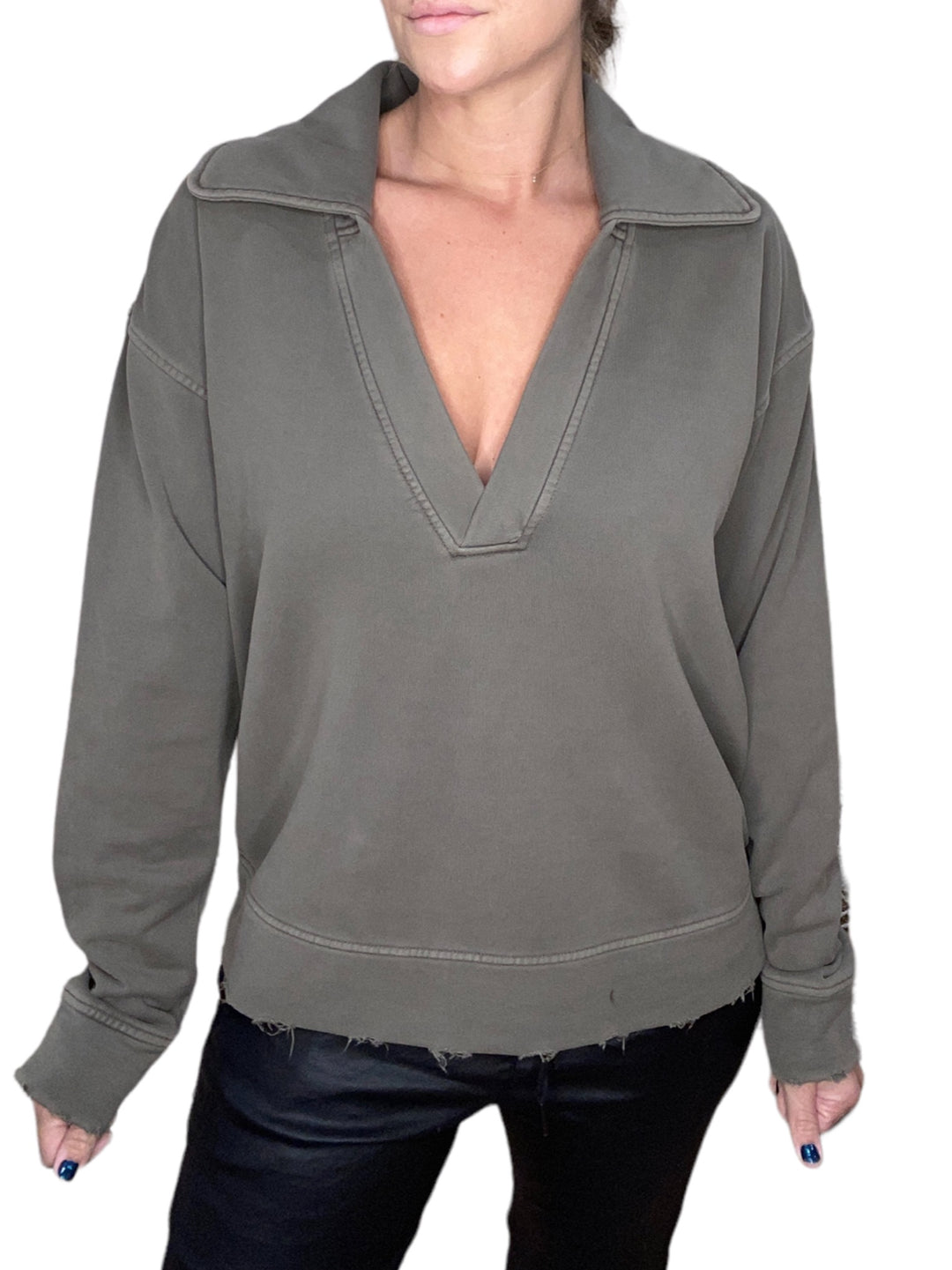 SUTTON PULL ON COLLARED SWEATER - WET SAND - Kingfisher Road - Online Boutique