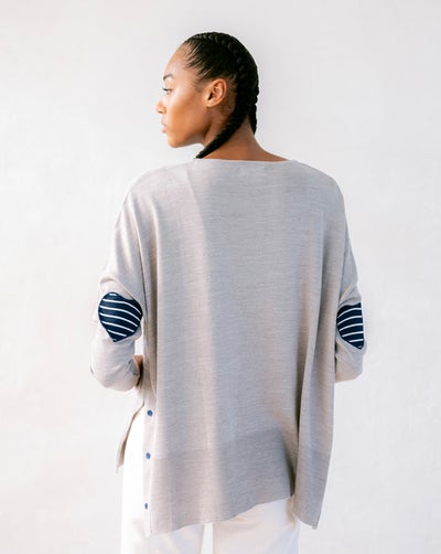 STRIPED FOG NAVY AMOUR SWEATER - Kingfisher Road - Online Boutique