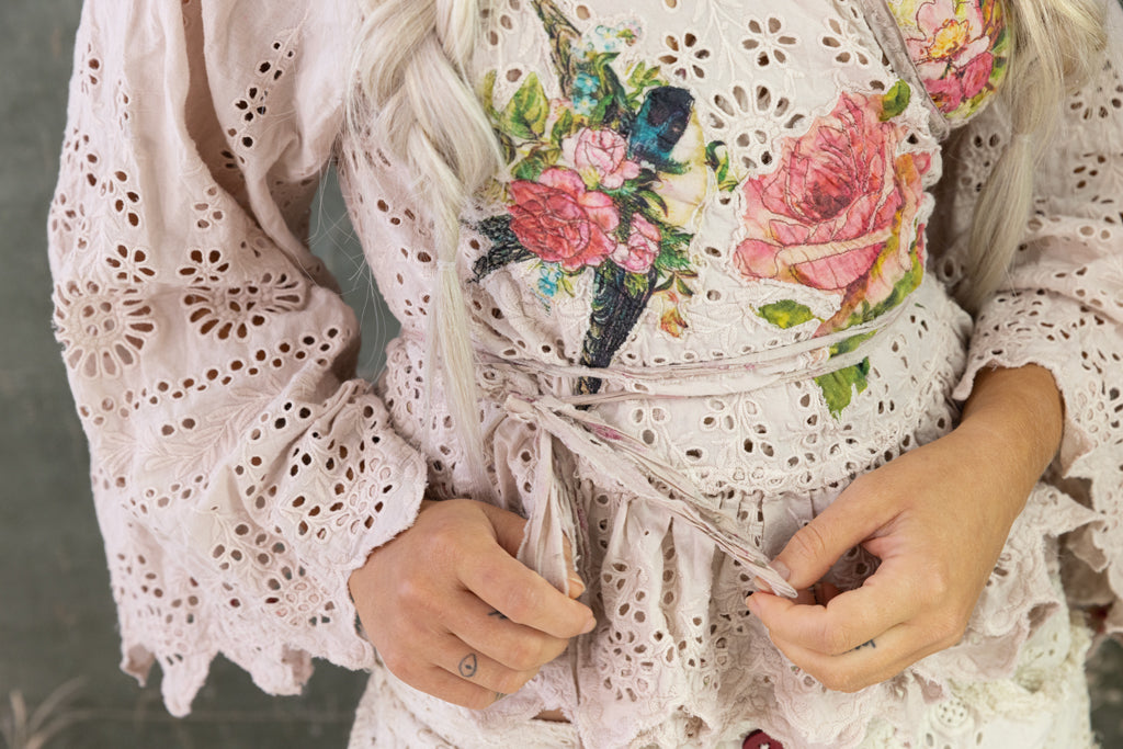 LISA LOTTE EYELET PIANO SHAWL-PINKSALT - Kingfisher Road - Online Boutique