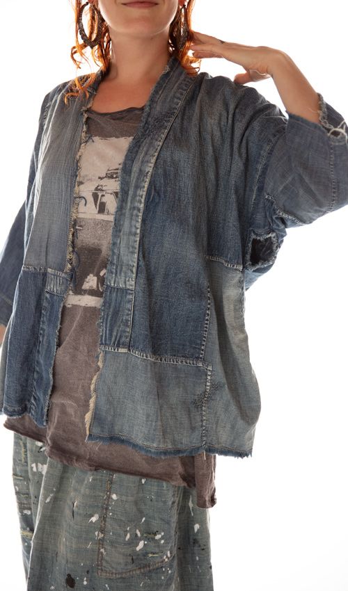 DENIM NORIYO KIMONO JACKET - Kingfisher Road - Online Boutique