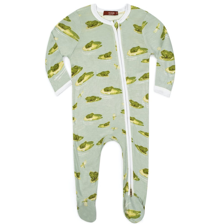 BAMBOO LEAPFROG ZIPPER FOOTED ROMPER - Kingfisher Road - Online Boutique