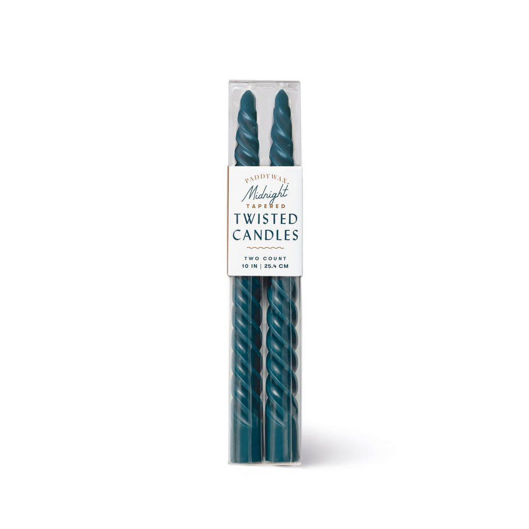 TWISTED TAPER BOXED CANDLES - MIDNIGHT BLUE - Kingfisher Road - Online Boutique