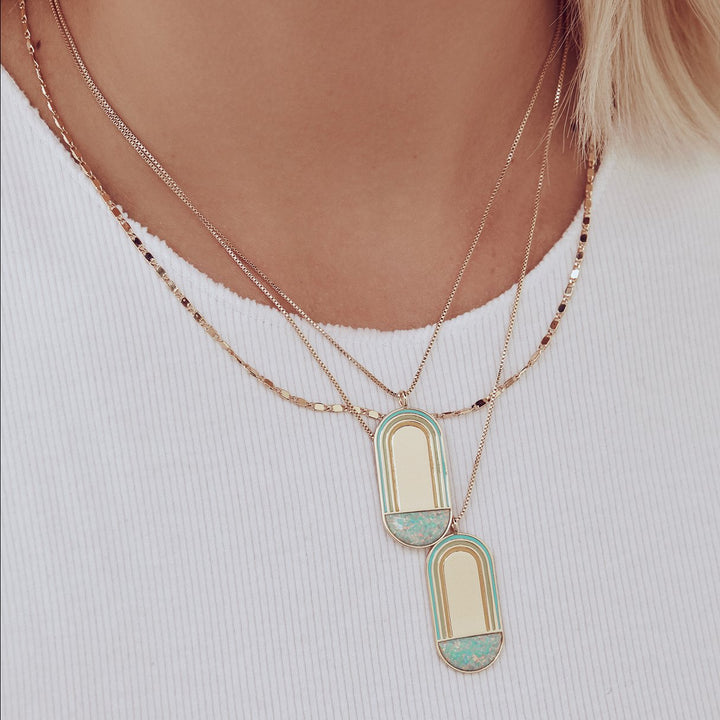 SHIMMER FLAT CHAIN NECKLACE - Kingfisher Road - Online Boutique
