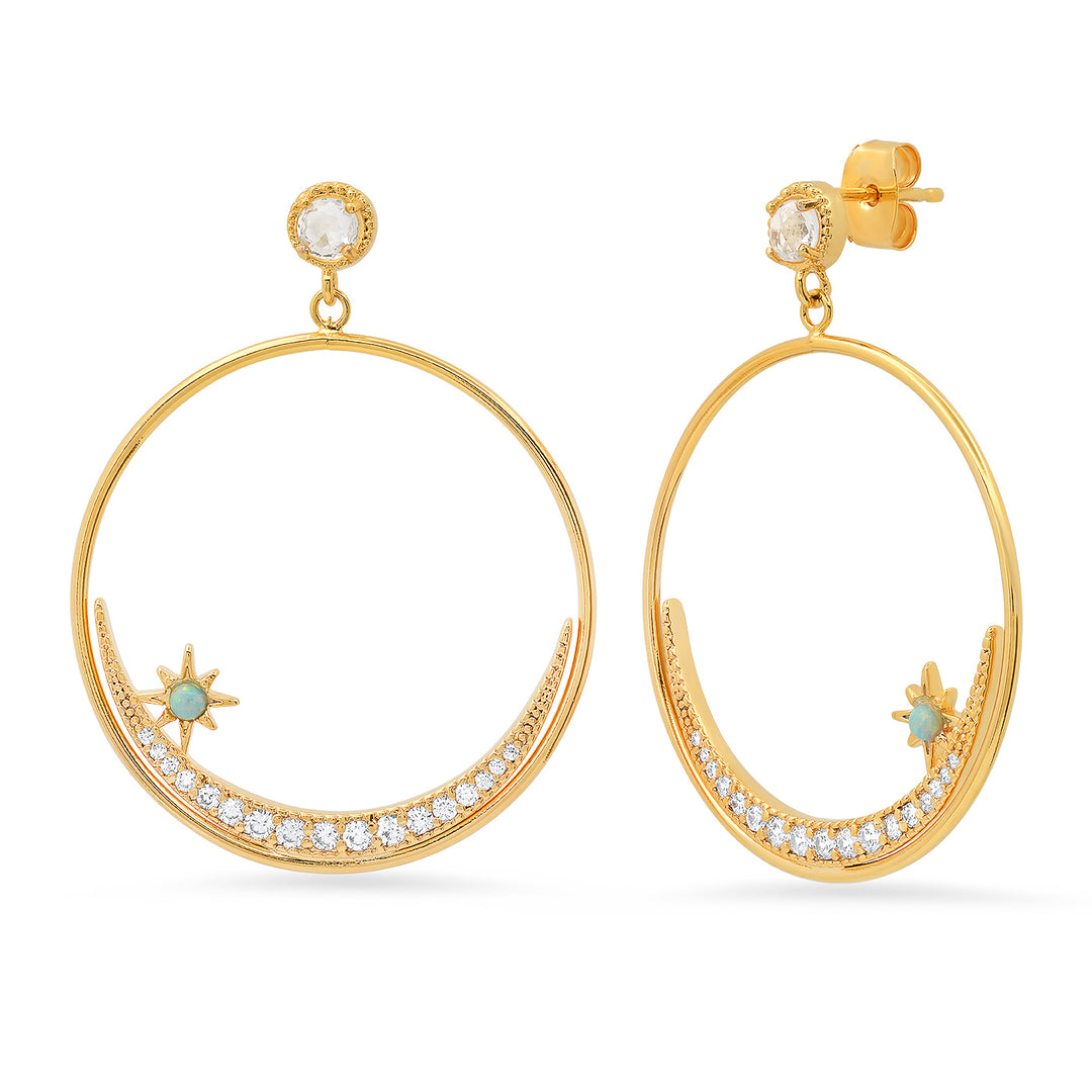 CRESENT MOON/STAR HOOPS - Kingfisher Road - Online Boutique