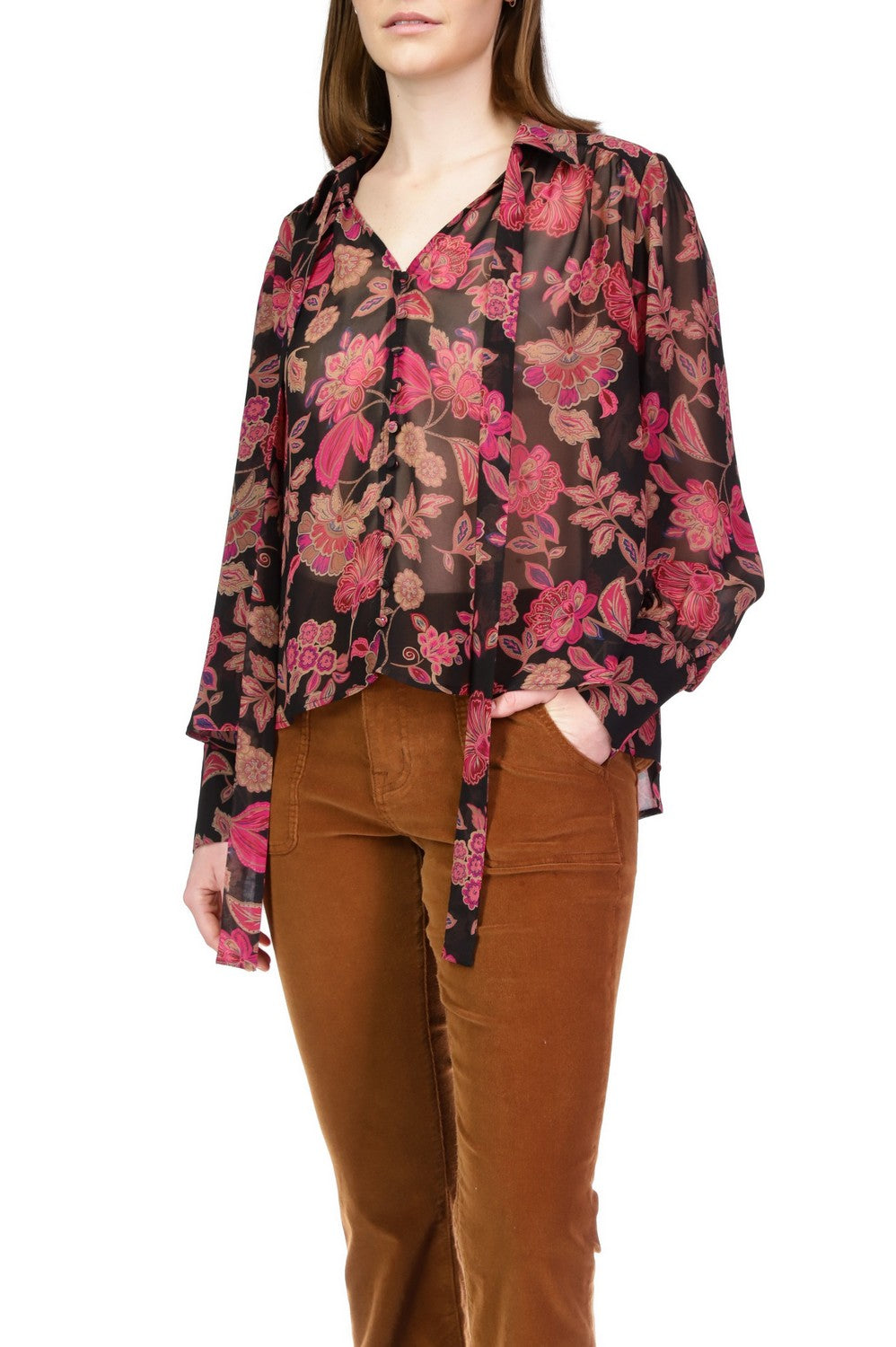 DAZZLING VOLUME BLOUSE - CRANBERRY BLOOM - Kingfisher Road - Online Boutique